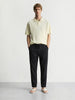 Men's Black Regular Fit Solid Casual Trousers