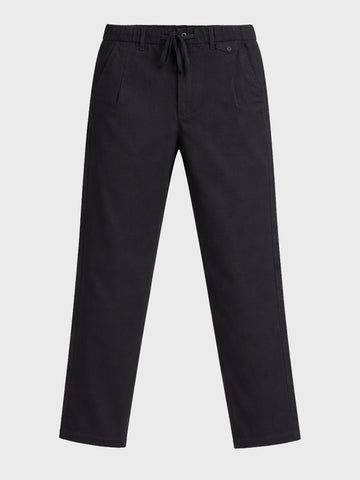 Men's Black Regular Fit Solid Casual Trousers