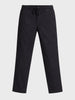Men's Black Regular Fit Solid Casual Trousers