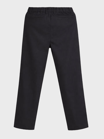 Men's Black Regular Fit Solid Casual Trousers