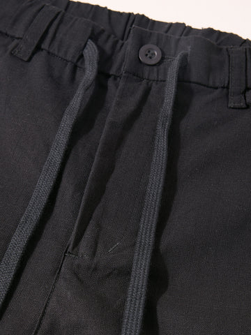 Men's Black Regular Fit Solid Casual Trousers