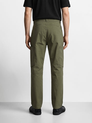 Men's Green Relaxed Fit Solid Utility Cargo