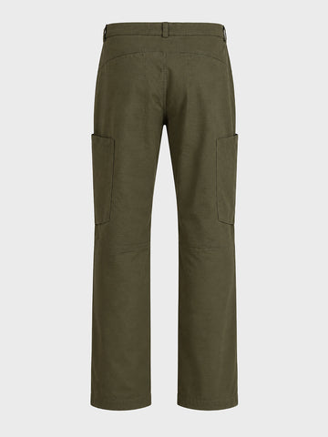 Men's Green Relaxed Fit Solid Utility Cargo