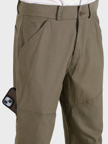 Men's Grey Relaxed Fit Solid Utility Cargo