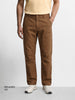 Men's Brown Relaxed Fit Solid Utility Cargo
