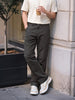 Men's Grey Relaxed Fit Solid Utility Cargo