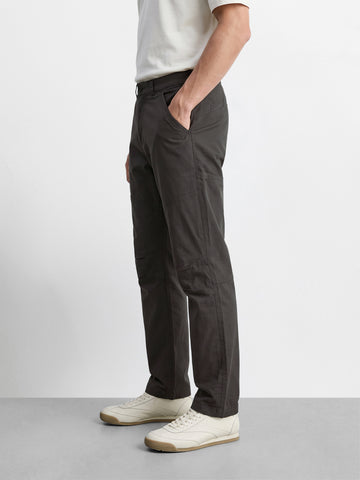 Men's Grey Relaxed Fit Solid Utility Cargo