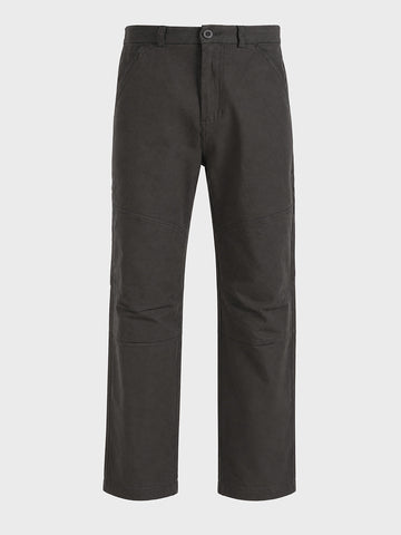 Men's Grey Relaxed Fit Solid Utility Cargo