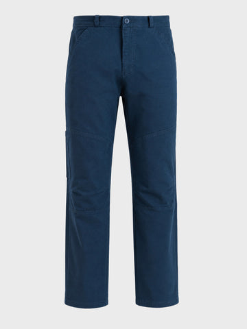 Men's Navy Blue Relaxed Fit Solid Utility Cargo