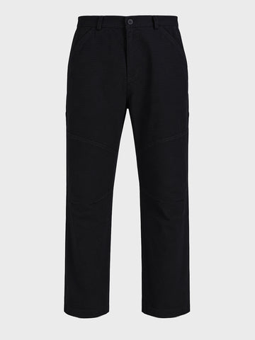 Men's Black Relaxed Fit Solid Utility Cargo