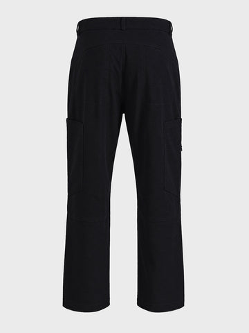 Men's Black Relaxed Fit Solid Utility Cargo
