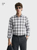 Men's White Slim Fit Checked Casual Shirt