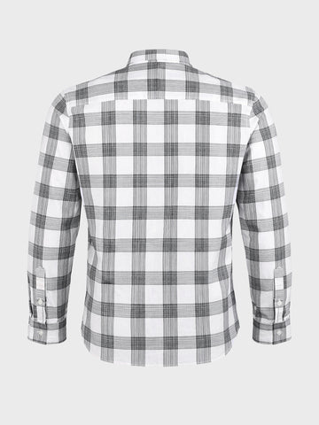 Men's White Slim Fit Checked Casual Shirt