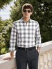 Men's White Slim Fit Checked Casual Shirt