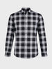 Men's Black Slim Fit Checked Casual Shirt