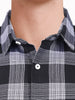 Men's Black Slim Fit Checked Casual Shirt