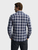 Men's Navy Blue Slim Fit Checked Casual Shirt