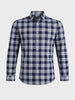 Men's Navy Blue Slim Fit Checked Casual Shirt