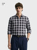 Men's Black Slim Fit Checked Casual Shirt