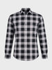 Men's Black Slim Fit Checked Casual Shirt