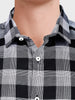 Men's Black Slim Fit Checked Casual Shirt
