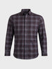 Men's Maroon Slim Fit Checked Casual Shirt