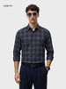 Men's Black Slim Fit Checked Casual Shirt