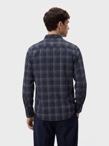 Men's Black Slim Fit Checked Casual Shirt