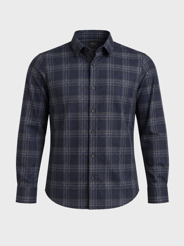 Men's Black Slim Fit Checked Casual Shirt