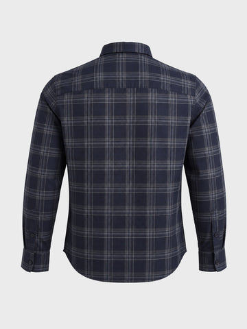 Men's Black Slim Fit Checked Casual Shirt