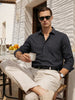 Men's Black Slim Fit Checked Casual Shirt