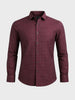 Men's Maroon Slim Fit Checked Casual Shirt