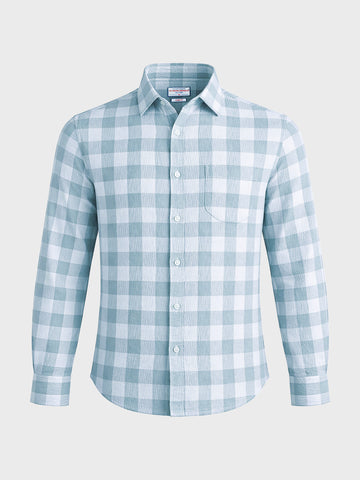 Men's Green Relaxed Fit Checkered Oddinary Shirt