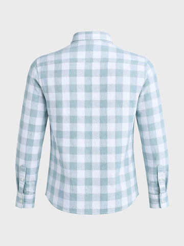 Men's Green Relaxed Fit Checkered Oddinary Shirt