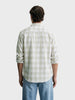 Men's Cream Relaxed Fit Checkered Oddinary Shirt