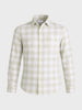 Men's Cream Relaxed Fit Checkered Oddinary Shirt
