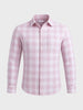 Men's Pink Relaxed Fit Checkered Oddinary Shirt
