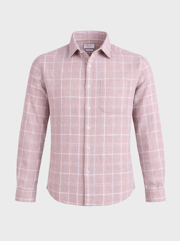 Men's Purple Relaxed Fit Checkered Oddinary Shirt