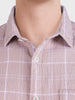 Men's Purple Relaxed Fit Checkered Oddinary Shirt
