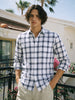 Men's White Slim Fit Checkered Casual Shirts