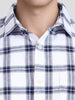Men's White Slim Fit Checkered Casual Shirts