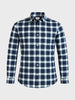 Men's Blue Slim Fit Checkered Casual Shirts