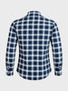 Men's Blue Slim Fit Checkered Casual Shirts