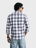 Men's White Slim Fit Checkered Casual Shirts