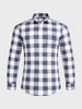 Men's White Slim Fit Checkered Casual Shirts