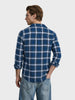 Men's Blue Slim Fit Checkered Casual Shirts