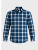 Men's Blue Slim Fit Checkered Casual Shirts