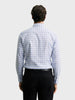 Men's Blue Slim Fit Checked Formal Shirt
