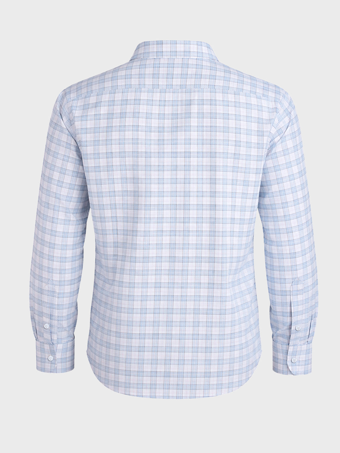 Men's Blue Slim Fit Checked Formal Shirt