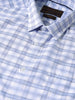 Men's Blue Slim Fit Checked Formal Shirt